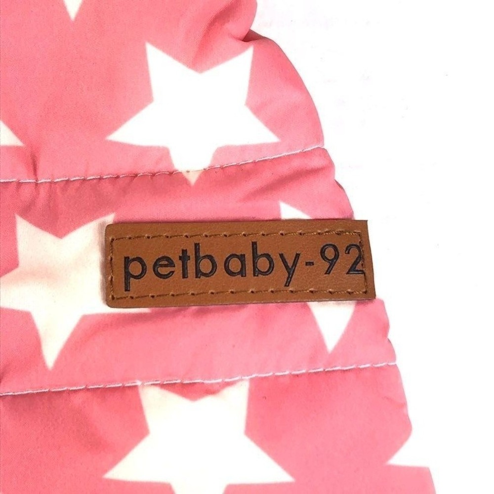 Pink White Star Puffer Dog Cat Vest Coat Size S - Picture 3 of 5